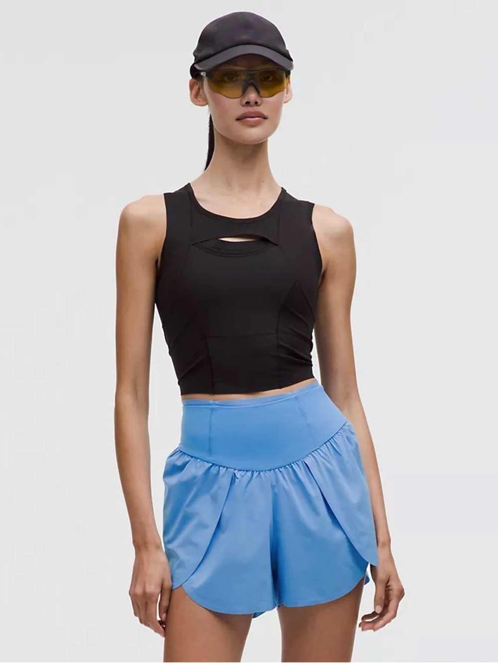 lululemon Go Further Super-High-Rise Split Short 3” in Pool Party